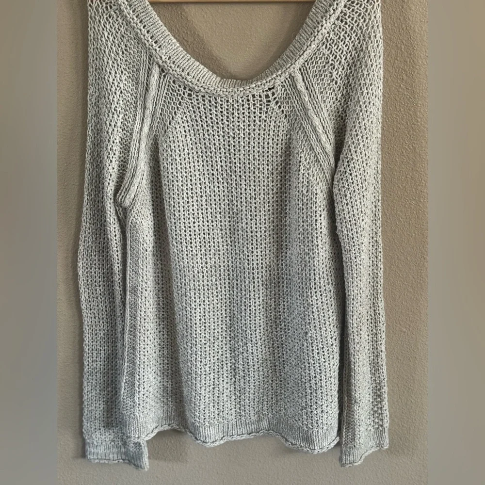 Free People Heather Gray Knit Sweater - Picture 2 of 12